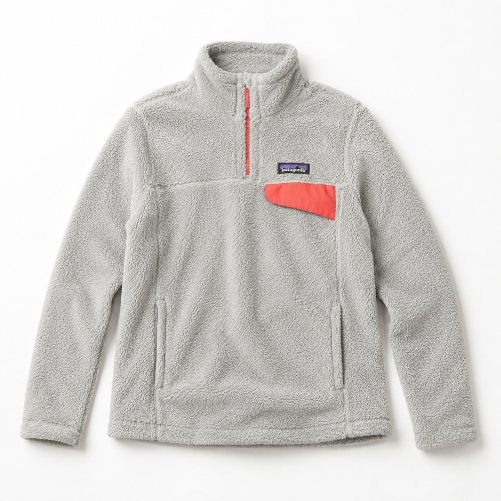 Patagonia Los Gatos 1/4 Zip Fleece Pullover Gray Coral Pink Women's Small Soft